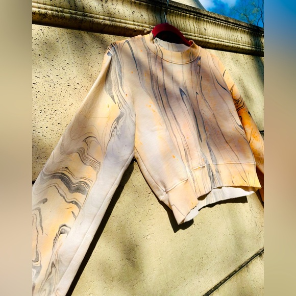 Cotton Citizen ✨ Milan Orange tie-dye cropped sweatshirt ✨ Size XS - Picture 3 of 12